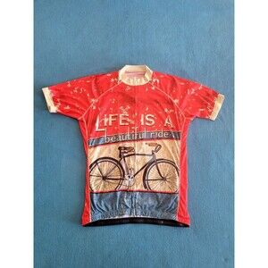 Corvara "LIFE IS A beautiful ride" Cycling Jersey Shirt Men Short Sleeve  Sz 2XL